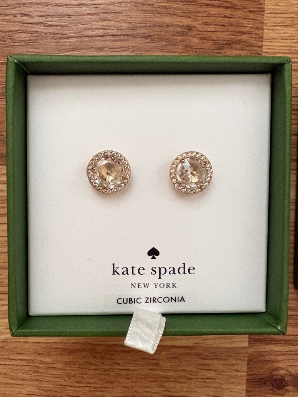 NIB Kate Spade New York Bright Ideas CZ Halo Round Stud Earrings